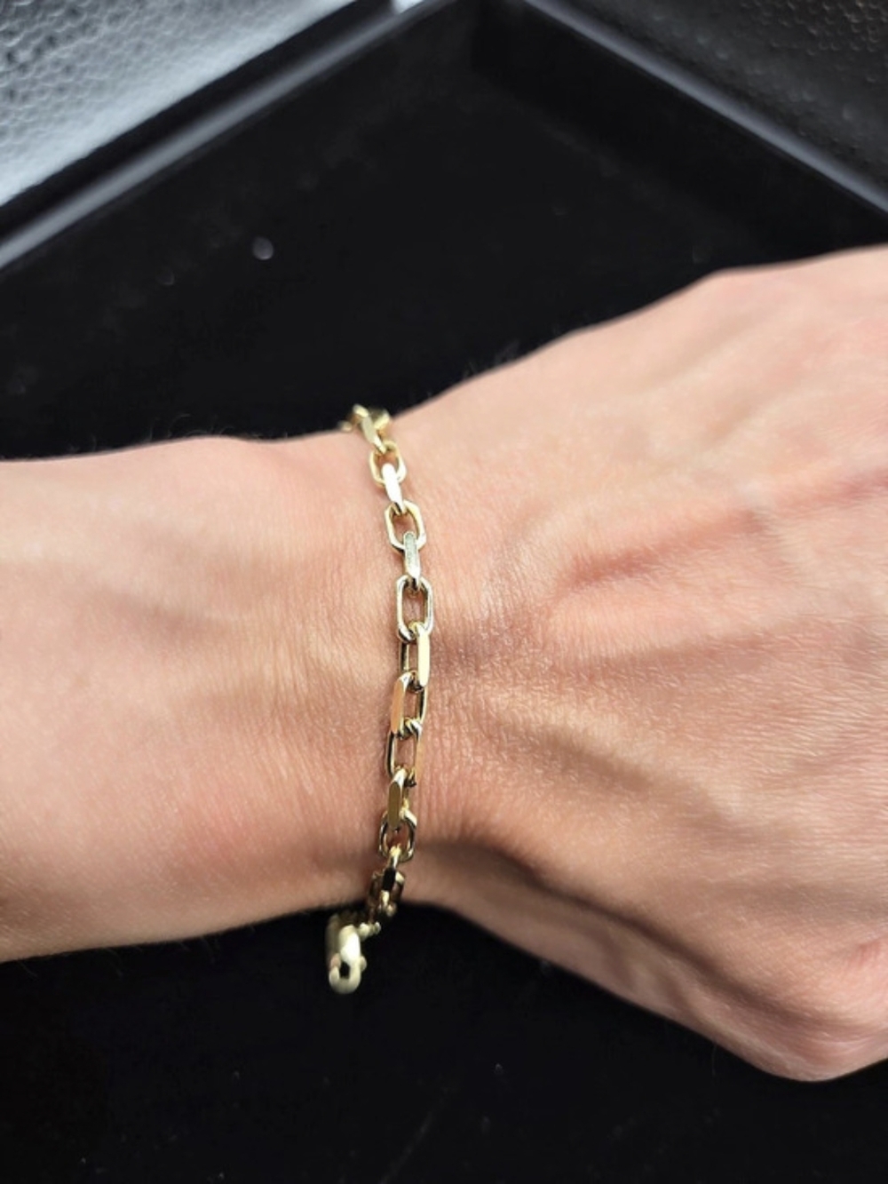Gold Plated Sterling Silver 925 Link Chain Bracelet